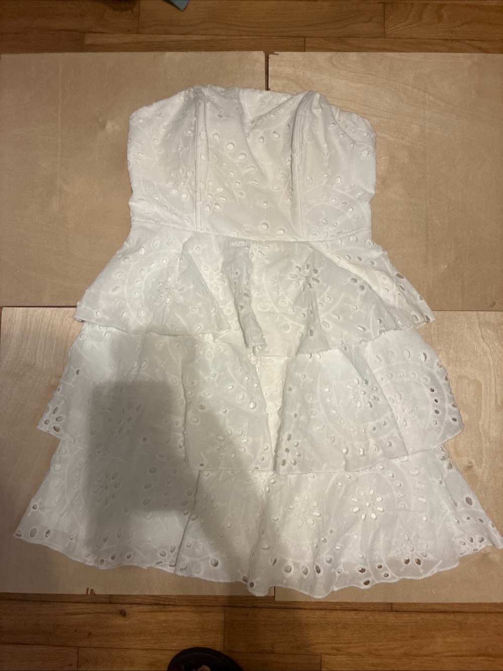Speechless size 5 White Eyelet Tiered Formal Dress Eyelet